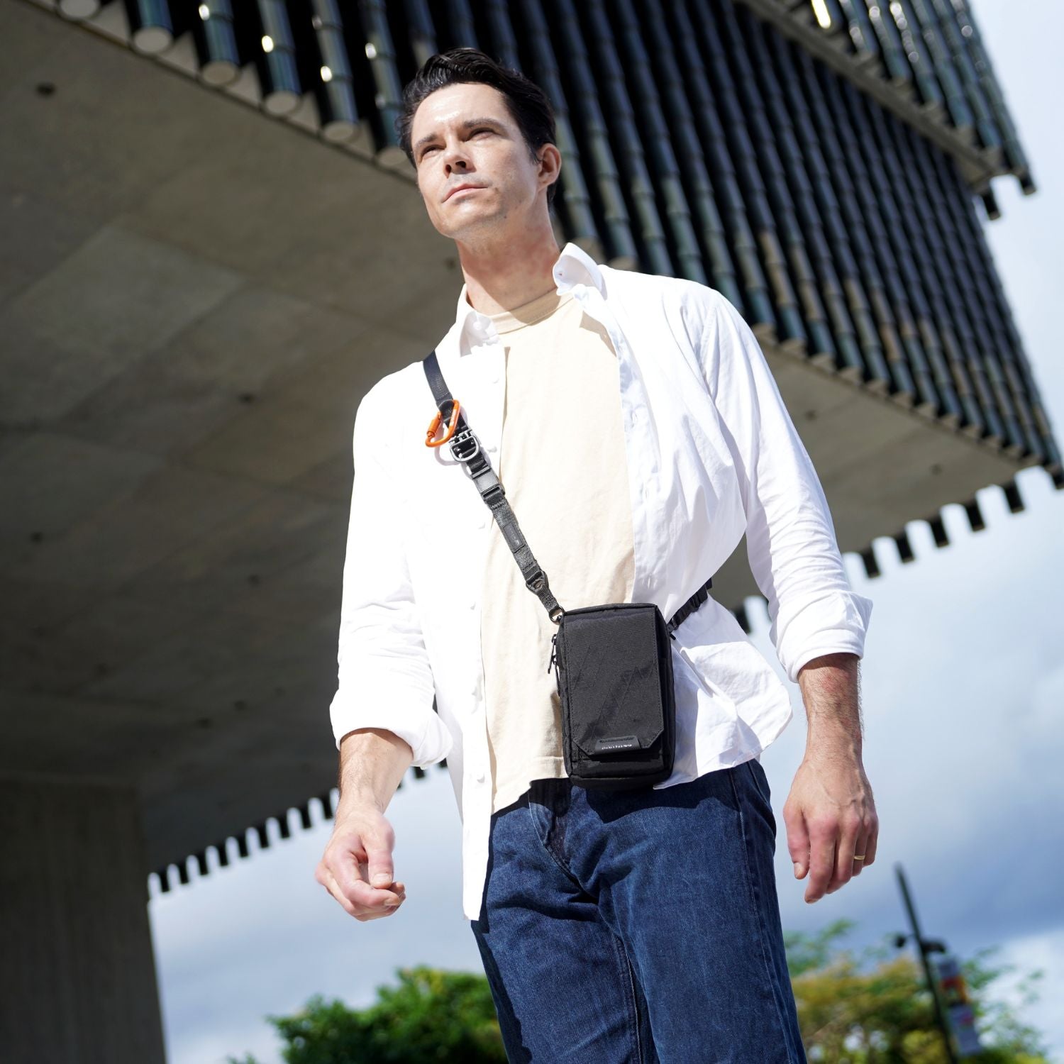 ADD1D D2D Pouch V2 converted into a lightweight shoulder sling bag with detachable strap