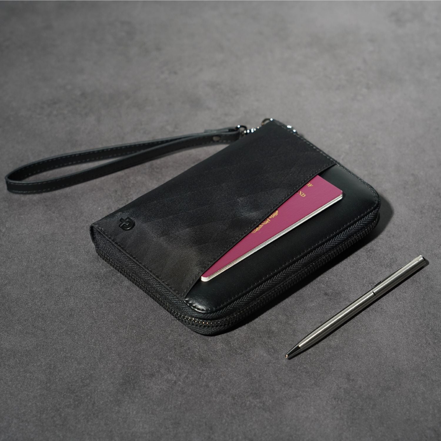ADD1D Explorer Wallet T travel passport organizer wallet in black X-Pac and vegan leather
