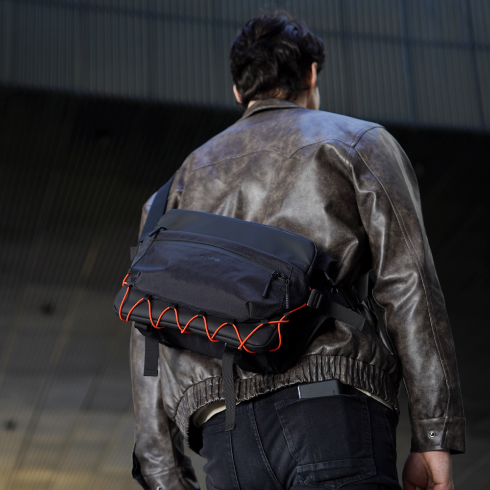 Main interior compartment of ADD1D Kangaroo Sling Elite showing tablet sleeve and EDC pockets