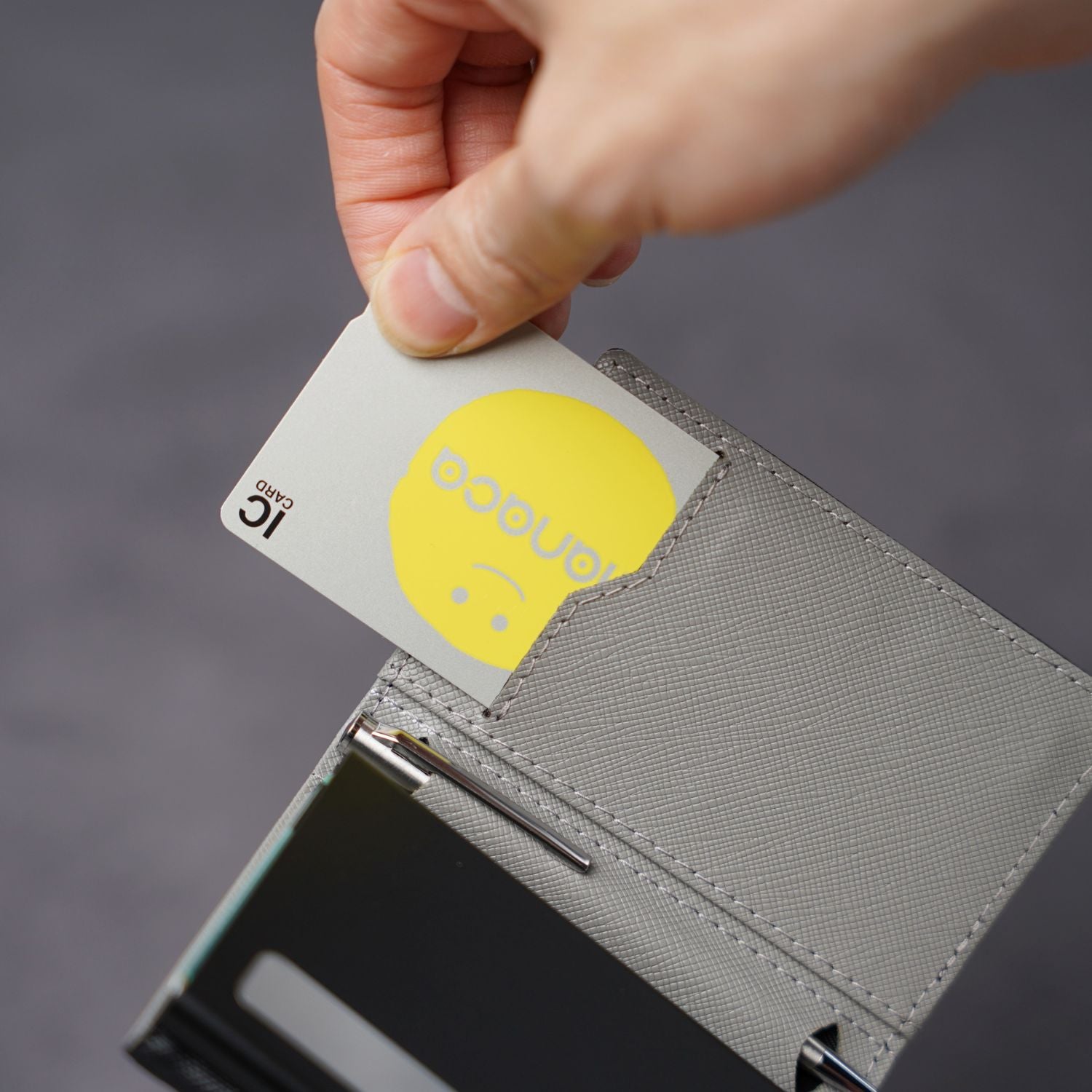Open interior of ADD1D Explorer Wallet Saffiano Leather Edition showing card slots and cash pocket