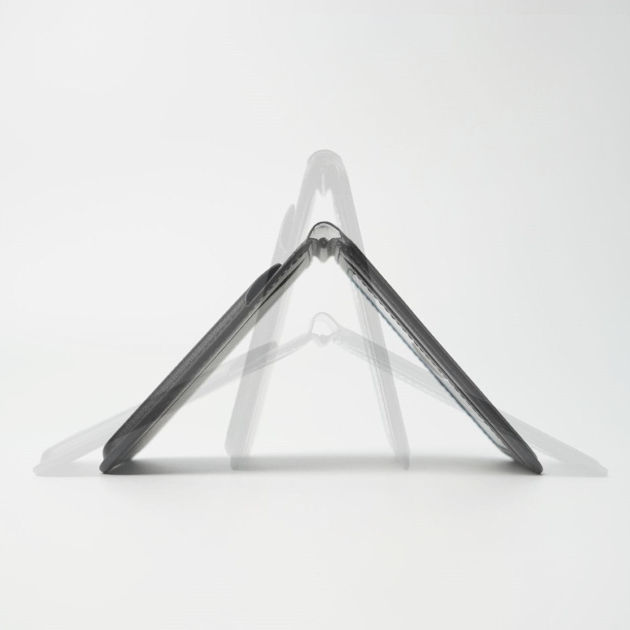 ADD1D Phone Stand Wallet folded out supporting smartphone in landscape and portrait stand modes