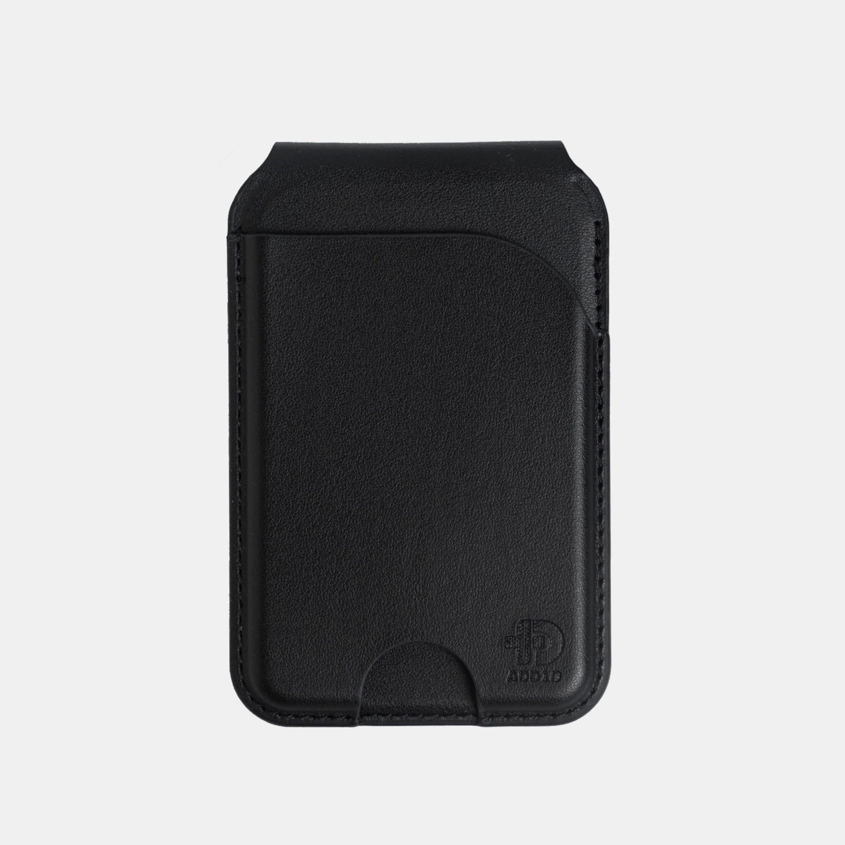 Close-up of water-resistant vegan leather material and precision stitching on ADD1D Phone Stand Wallet