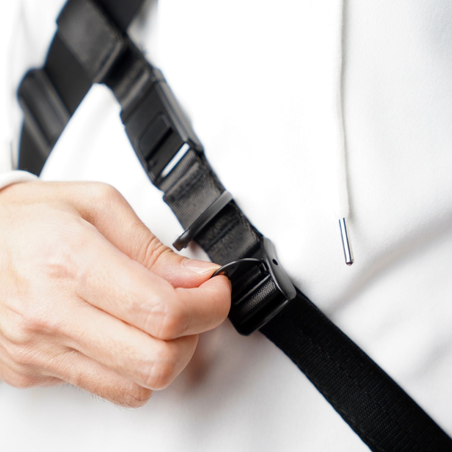 Heavy-duty nylon webbing with rapid length adjustment slider on ADD1D Stabilizer Strap